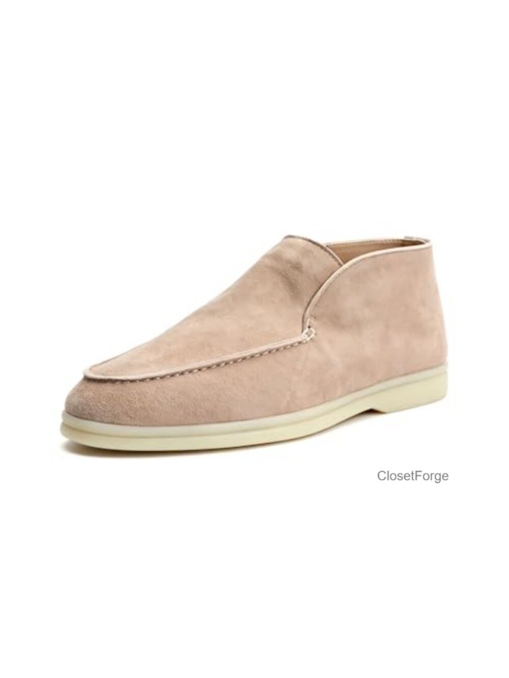 Sheepskin Suede Ankle Booties Slip-On Chukka Style Rubber Sole